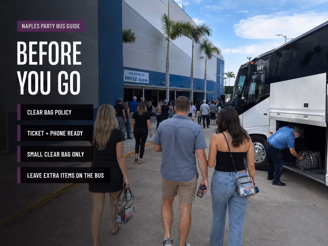 Guests walking to the Hertz Arena entrance before a show