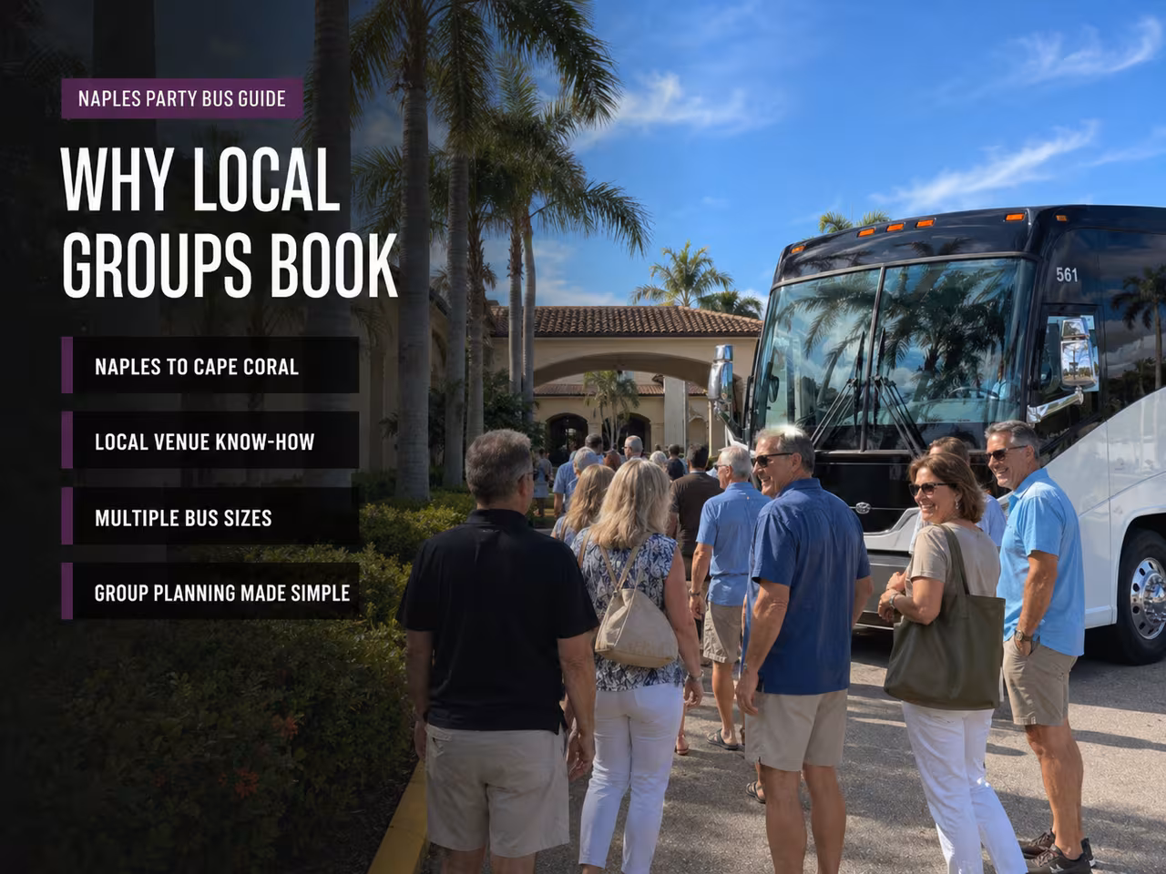 Southwest Florida group walking from their booked charter bus to Hertz Arena