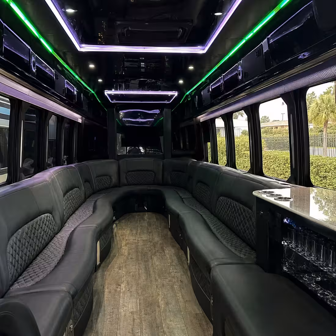 50 Passenger Party Bus Inside