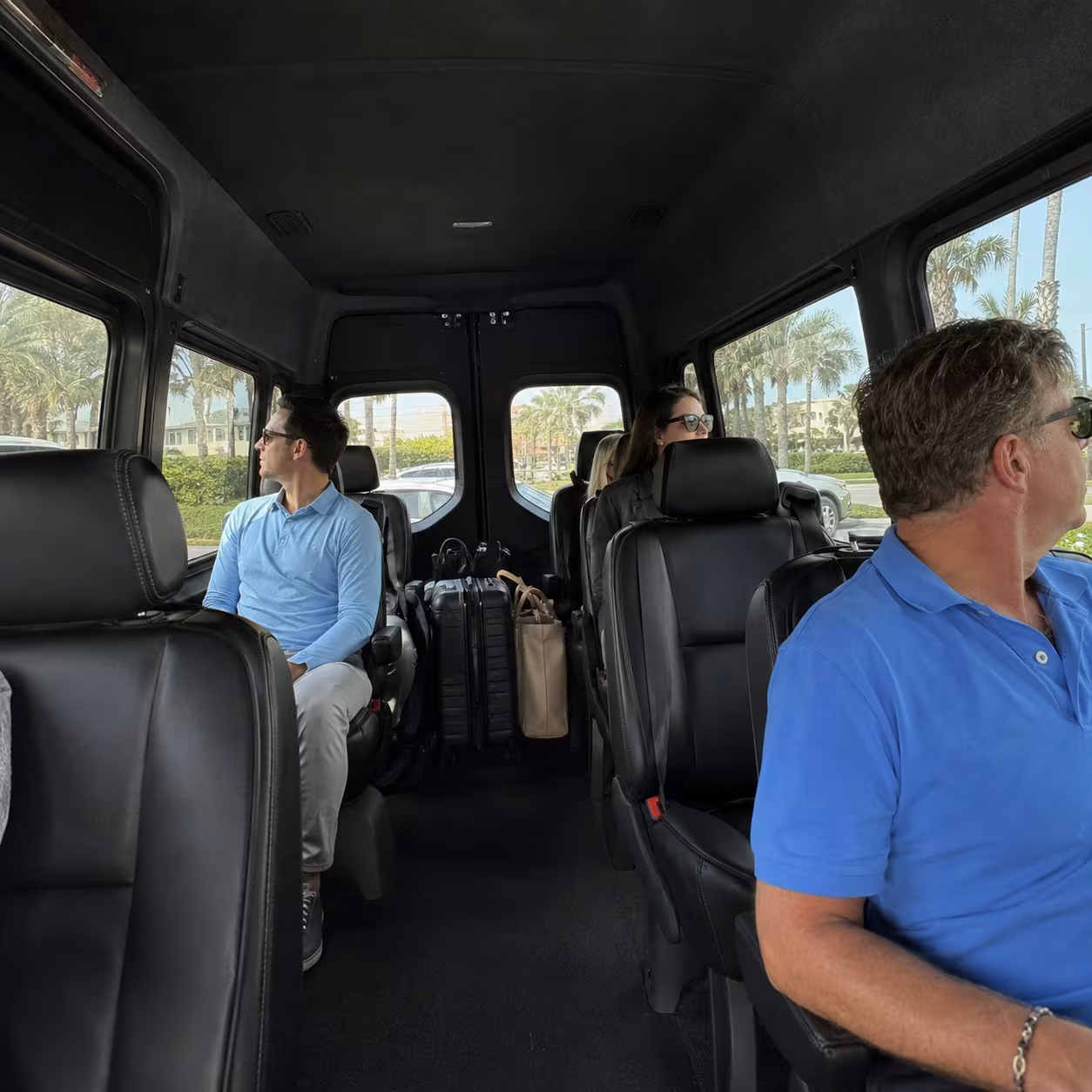 Interior of a Naples Sprinter van with luggage