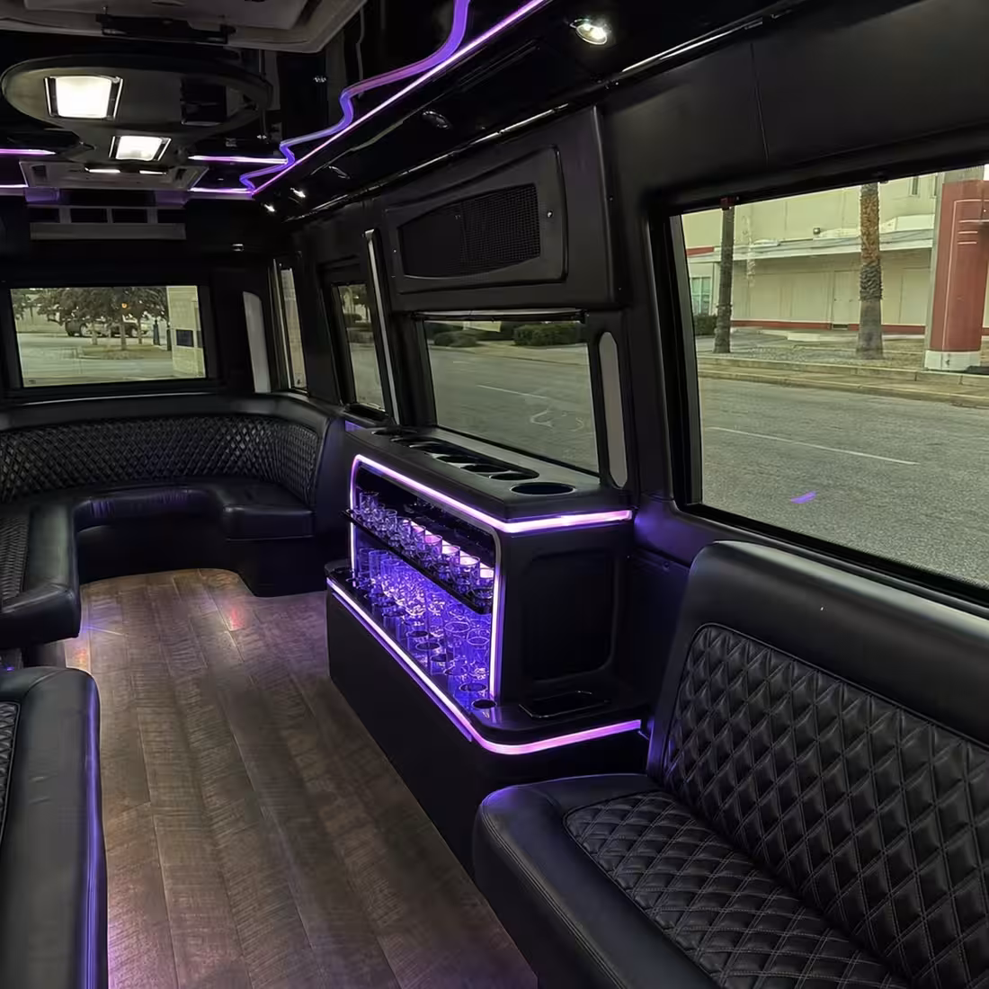 25 Passenger Party Bus Interior
