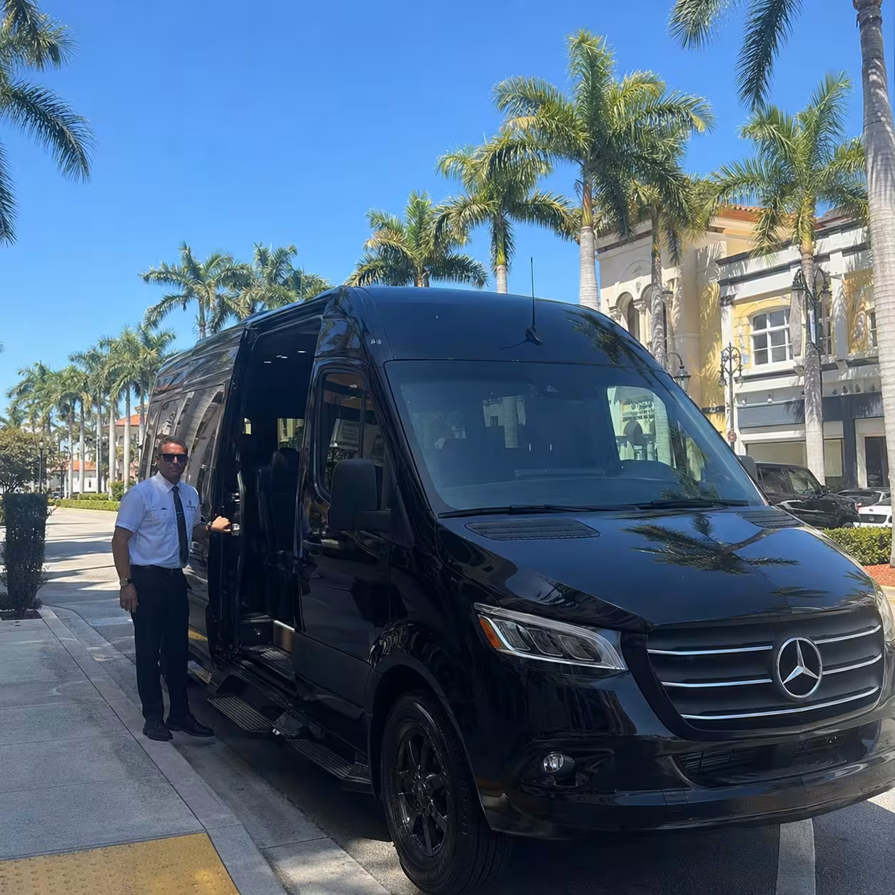 Mercedes Sprinter van staged for a planned Naples prom route