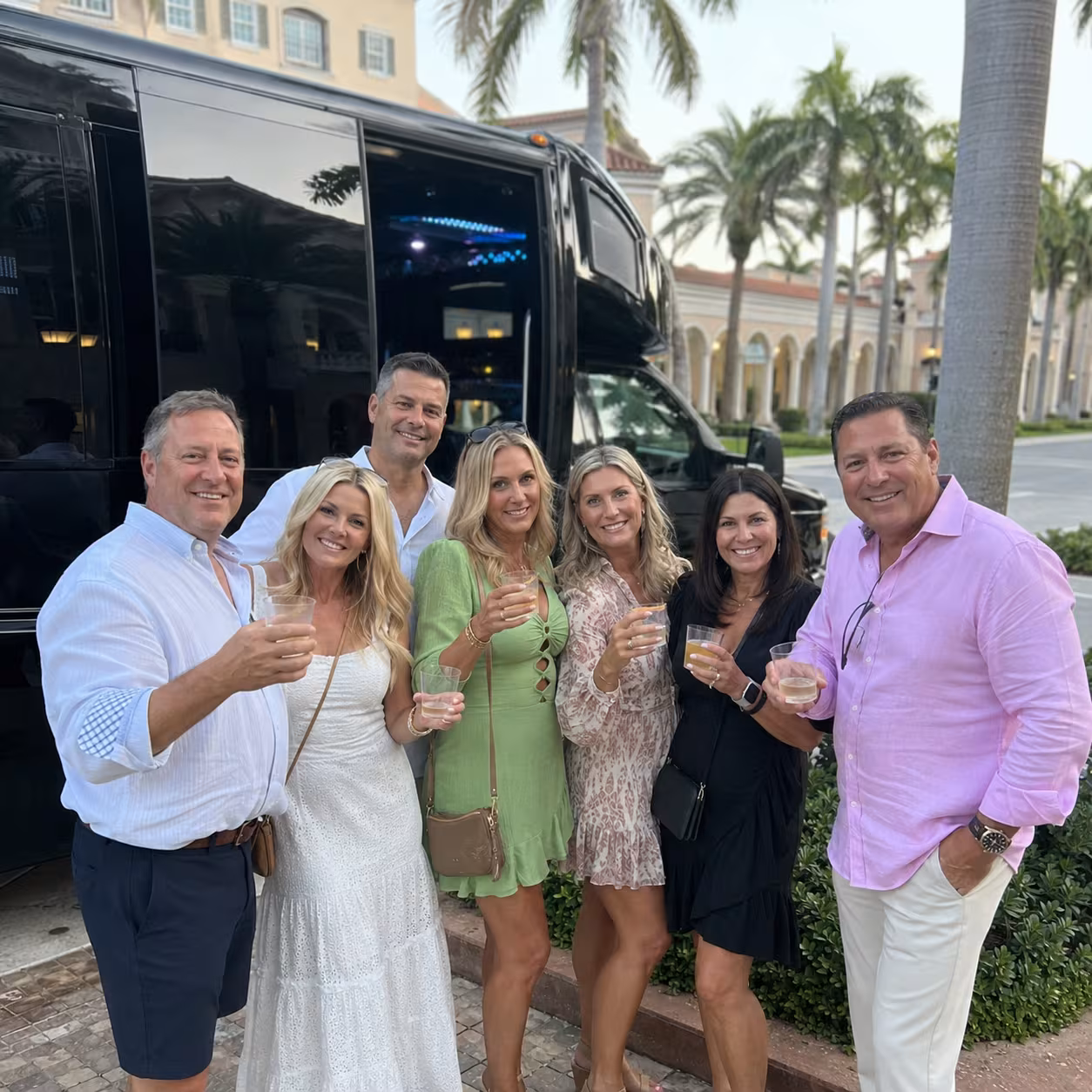 Daytime winery pickup with passengers seated inside in Naples, Florida