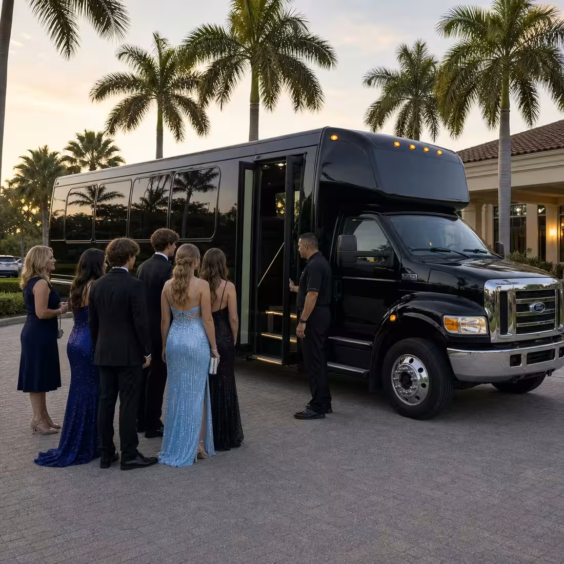 Passengers aboard a Sprinter van for a Naples winery tour service